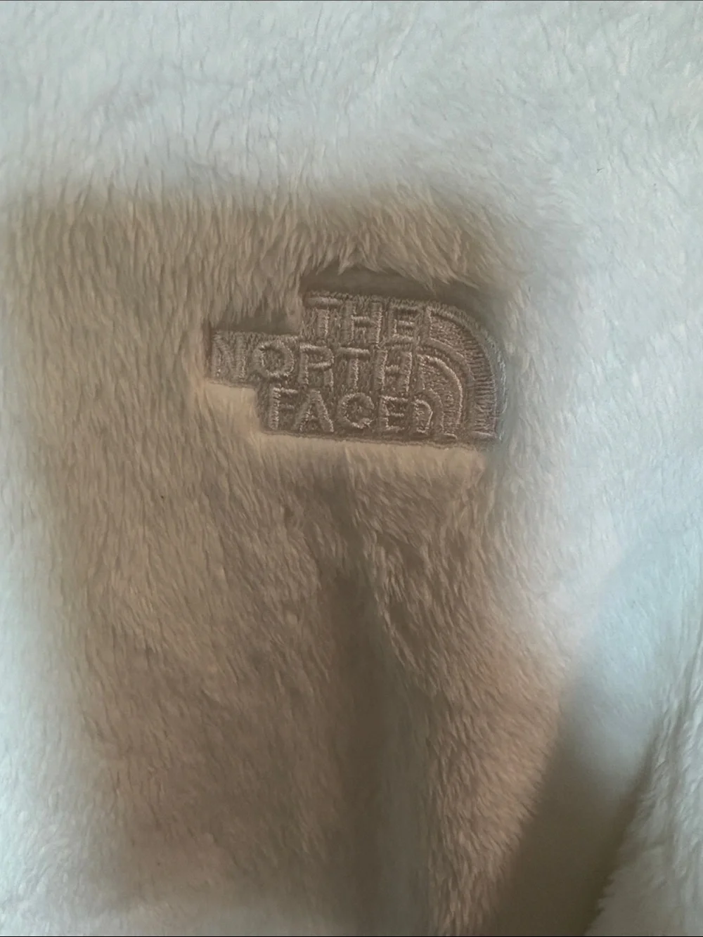 The North Face Plush Fleece Full-Zip Jacket in White/Cream - Picture 3 of 6